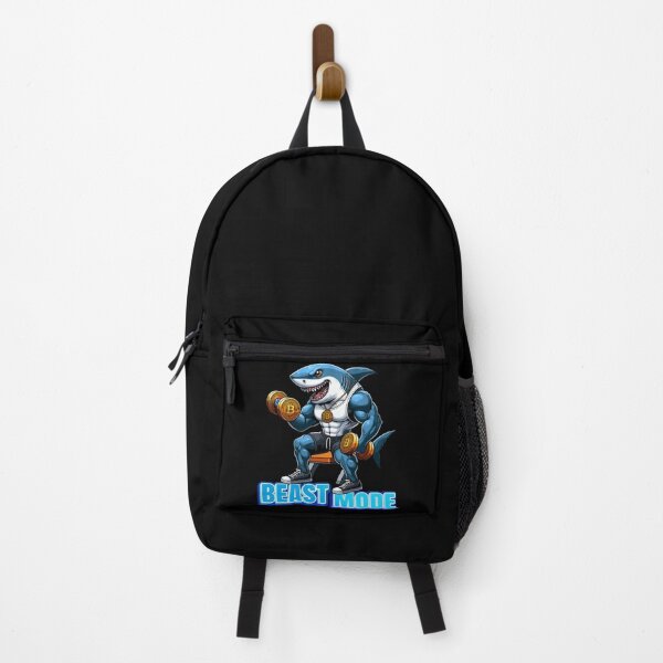 Item preview, a shark curling bitcoins - Beast Mode designed and sold by CryptoFunMerch.