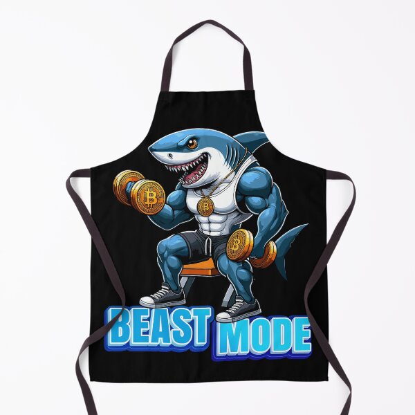Item preview, a shark curling bitcoins - Beast Mode designed and sold by CryptoFunMerch.