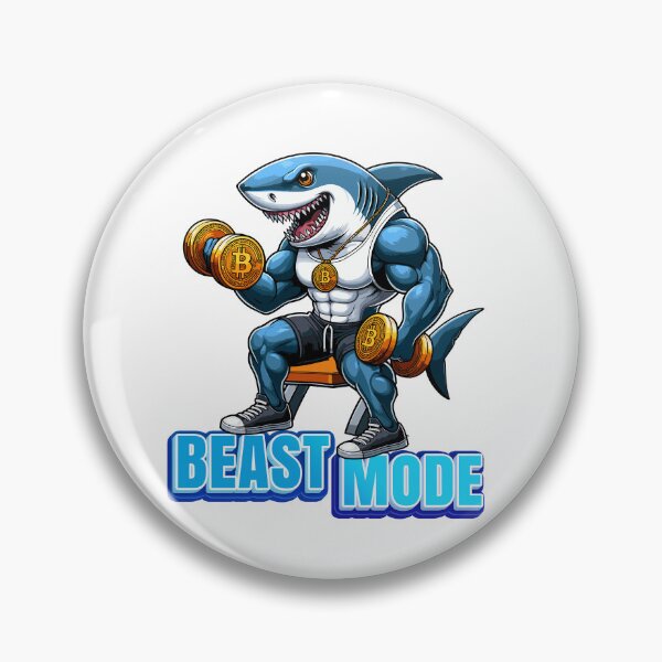 Item preview, a shark curling bitcoins - Beast Mode designed and sold by CryptoFunMerch.