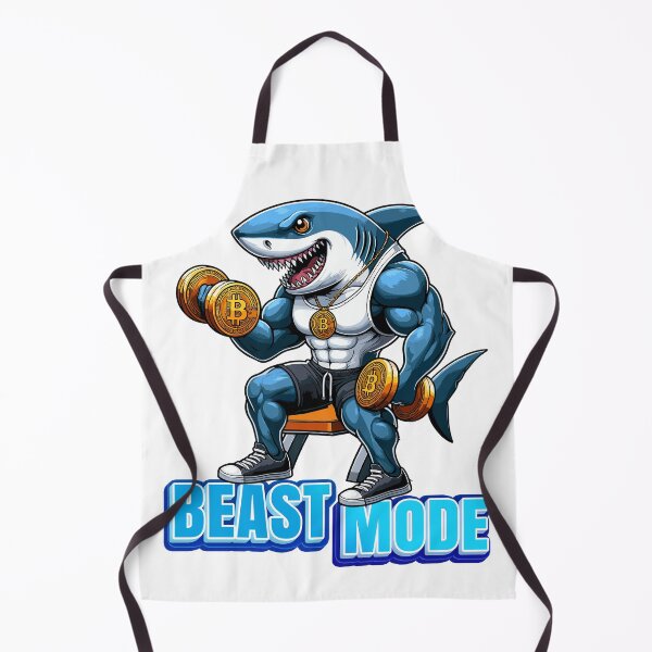 Item preview, a shark curling bitcoins - Beast Mode designed and sold by CryptoFunMerch.