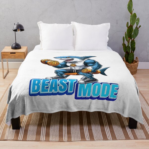 Item preview, a shark curling bitcoins - Beast Mode designed and sold by CryptoFunMerch.