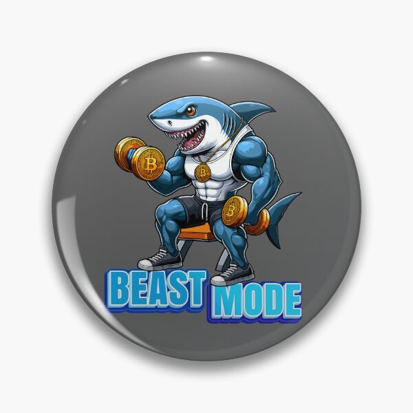 Item preview, a shark curling bitcoins - Beast Mode designed and sold by CryptoFunMerch.