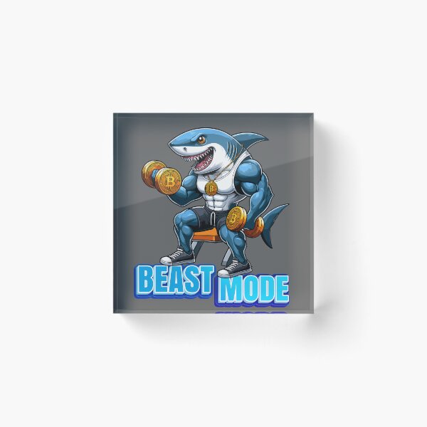 Item preview, a shark curling bitcoins - Beast Mode designed and sold by CryptoFunMerch.