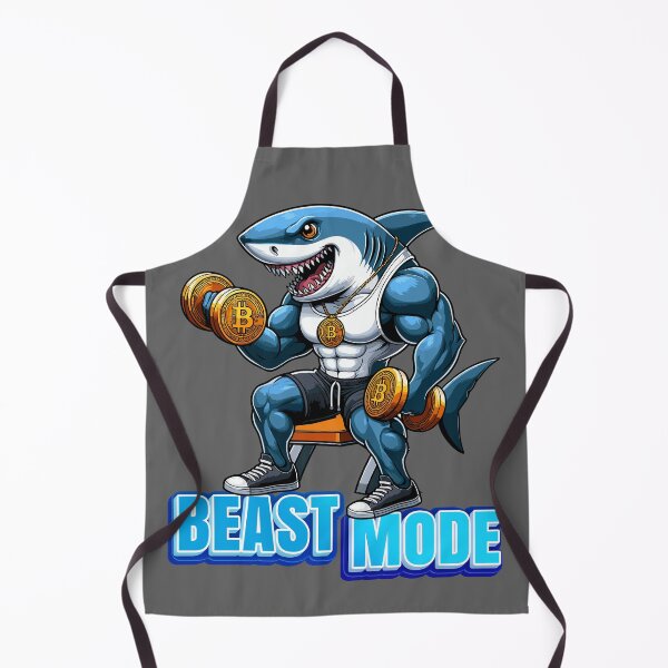 Item preview, a shark curling bitcoins - Beast Mode designed and sold by CryptoFunMerch.