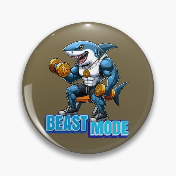 Item preview, a shark curling bitcoins - Beast Mode designed and sold by CryptoFunMerch.