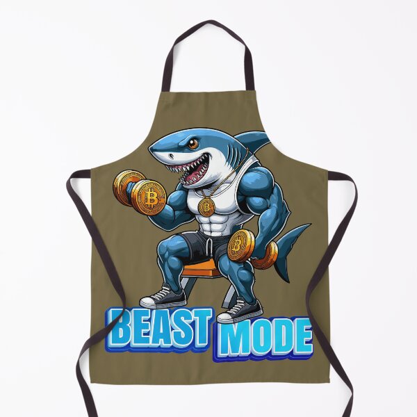 Item preview, a shark curling bitcoins - Beast Mode designed and sold by CryptoFunMerch.