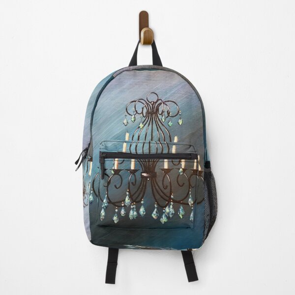 Item preview, Black chandelier on blue designed and sold by norascorner.