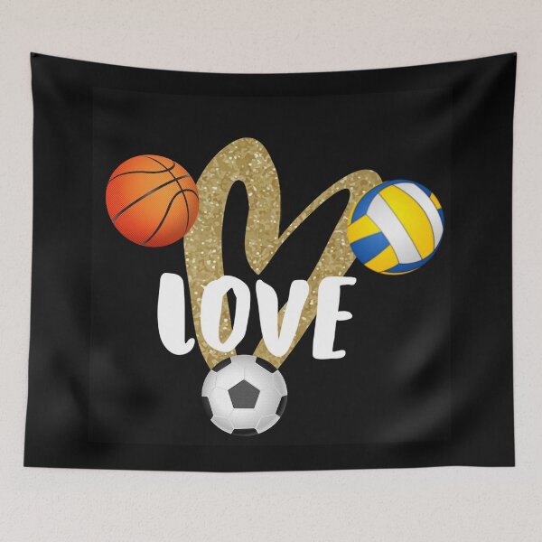 Item preview, I love sports Basketball, Soccer,Baseball,Valleyball designed and sold by zorkaa1.