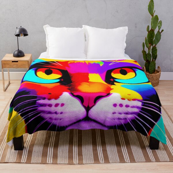 Item preview, Vibrant Feline Palette: Colorful Cat Pattern designed and sold by GrizzlyCollective.