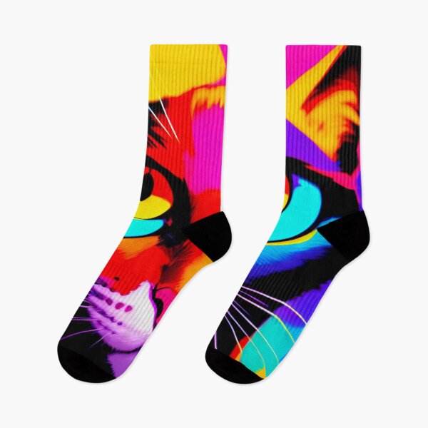 Item preview, Vibrant Feline Palette: Colorful Cat Pattern designed and sold by GrizzlyCollective.