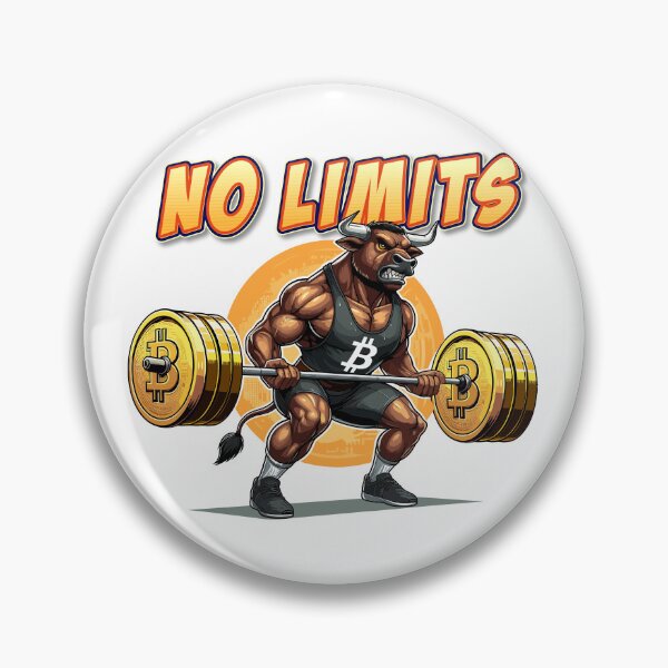 Item preview, a bull doing deadlifts - No Limits designed and sold by CryptoFunMerch.