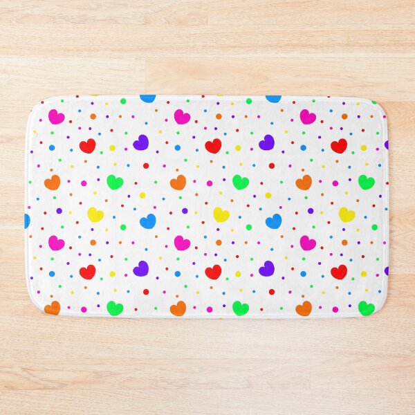 Item preview, Y2K Kidcore Neon Rainbow Hearts and Neon Rainbow Dots on a White Background designed and sold by KlaryssaNicole.