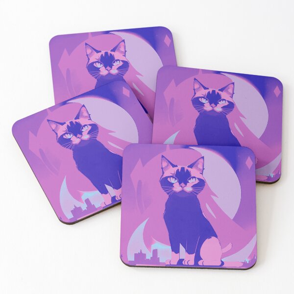 Item preview, Vibrant Whiskers: Purple and Pink Cat designed and sold by GrizzlyCollective.