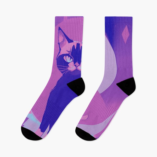 Item preview, Vibrant Whiskers: Purple and Pink Cat designed and sold by GrizzlyCollective.