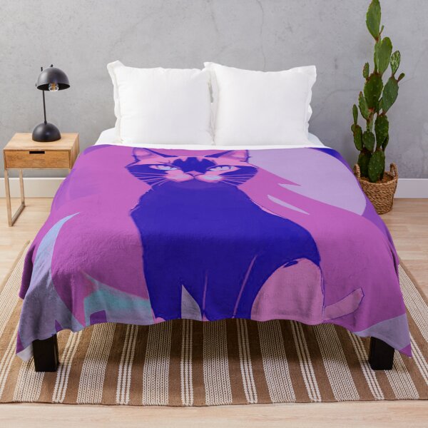 Item preview, Vibrant Whiskers: Purple and Pink Cat designed and sold by GrizzlyCollective.