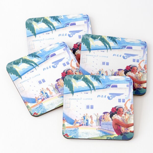 Item preview, Holiday in Hawaii Arrive by Seaplane 1938 Travel Poster designed and sold by RocketshipRetro.
