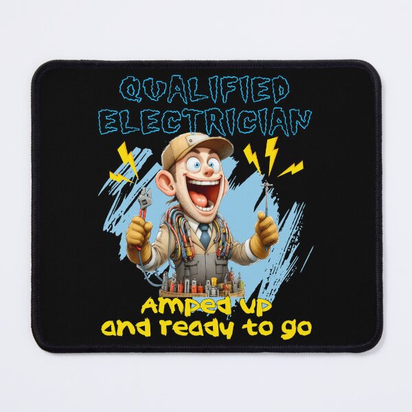 Item preview, Qualified Electrician Funny Cartoon designed and sold by André Botes.