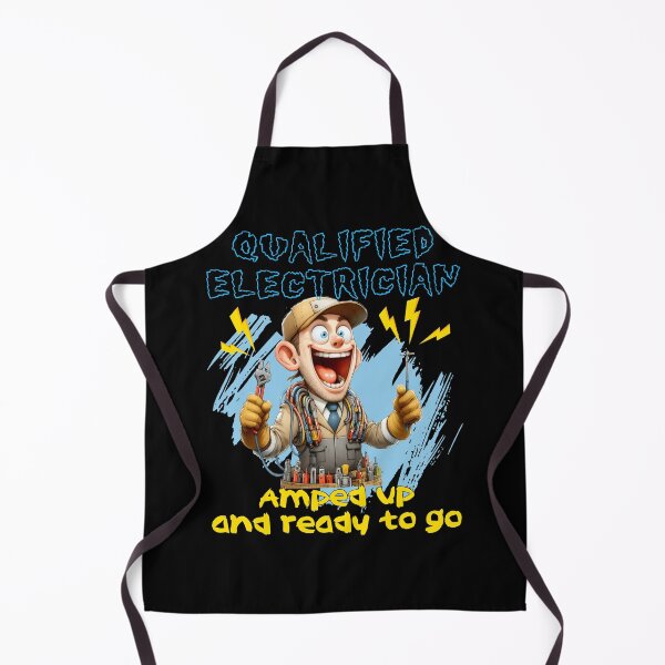 Item preview, Qualified Electrician Funny Cartoon designed and sold by André Botes.