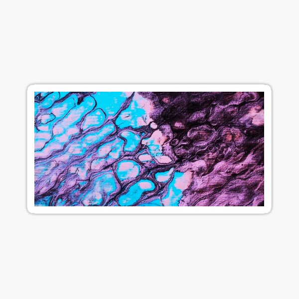 acrylic pour on cardboard Sticker