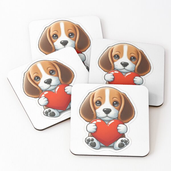 Item preview, Beagle puppy with heart designed and sold by Helios-Fashion.