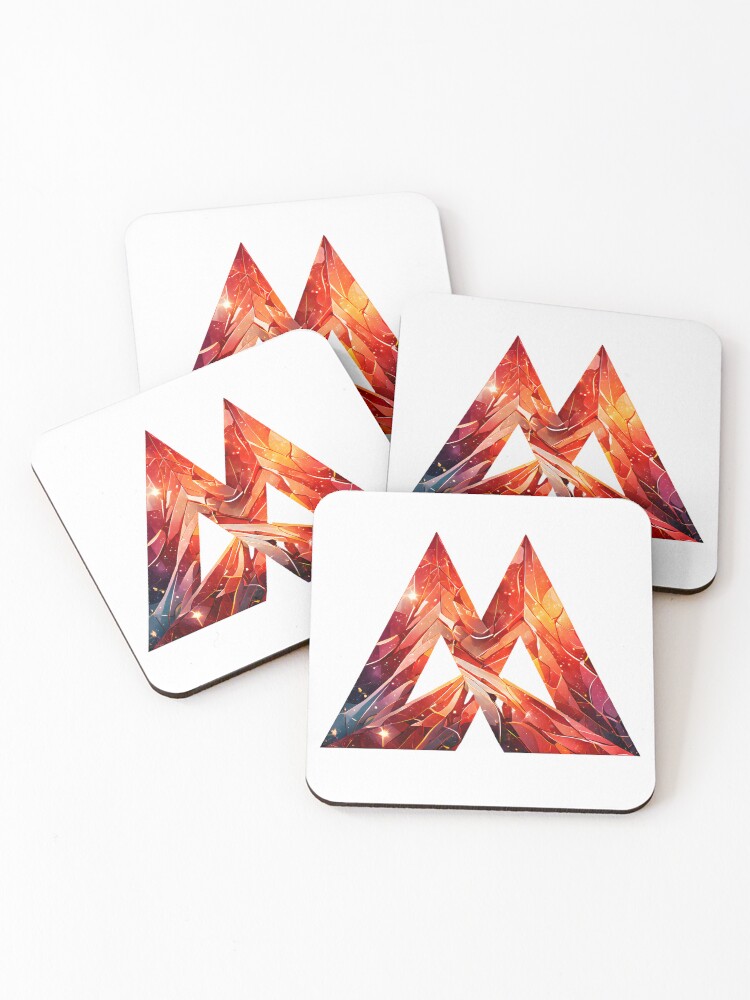 Thumbnail 1 of 5, Coasters (Set of 4), M designed and sold by Crafted-AI.