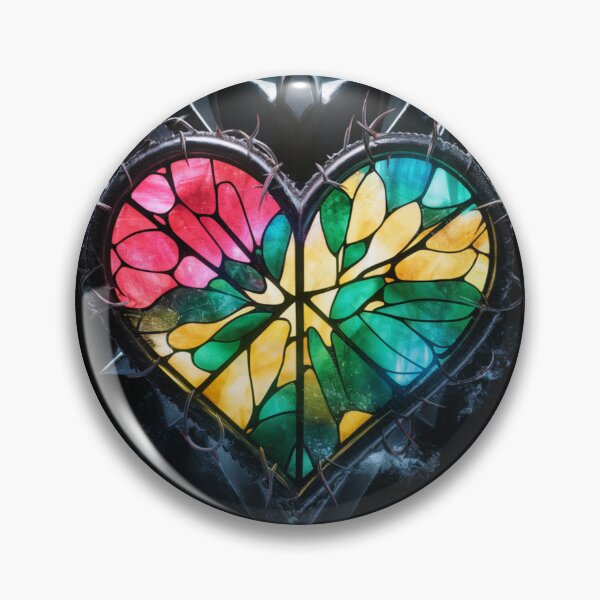 Item preview, Darkness Stained Glass Heart designed and sold by HowMonkeyShop.
