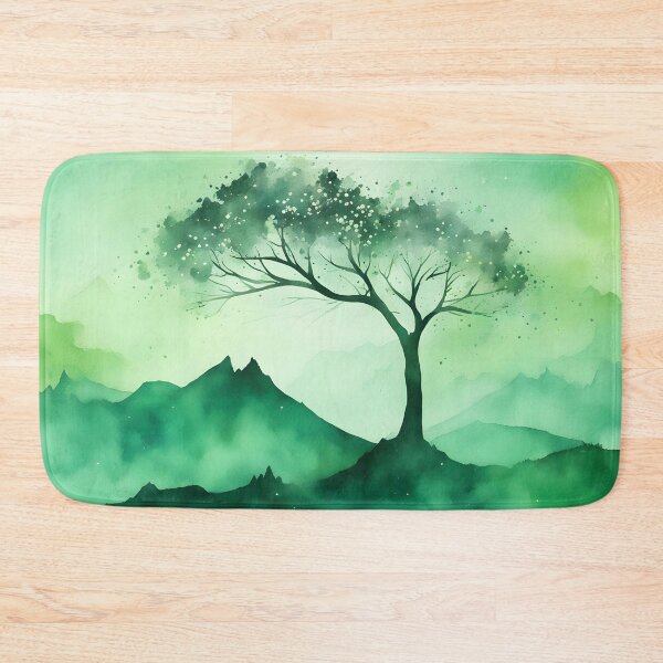 Item preview, Silhouette Tree on Green Mountain designed and sold by CalmnessbyChoice.
