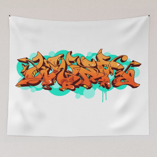 Item preview, Orange graffiti designed and sold by Wounyz.