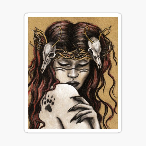 Akka Kuolo - Finnish Goddess of Nature and Death Sticker