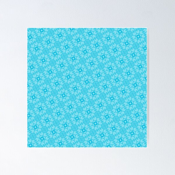 Item preview, Two-Tone Blue Chinese Lu Prosperity PaKua Ordered Compositions designed and sold by Alchemy-A-La-G.