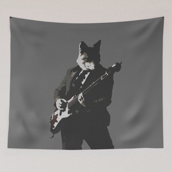 Item preview, Midnight Jam Fox Bass Guitar Posterized print collection designed and sold by ThePurpleMelon.