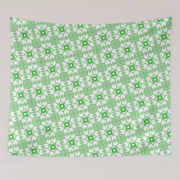 Item preview, Green Chinese Lu Prosperity PaKua White Ordered Compositions designed and sold by Alchemy-A-La-G.