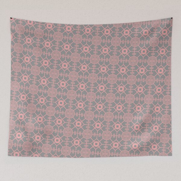 Item preview, Pink Chinese Lu Prosperity PaKua Grey Ordered Compositions designed and sold by Alchemy-A-La-G.