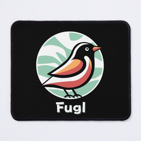 Item preview, Retro vector bird in warm shades with Fugl printed below designed and sold by badlydoodled.