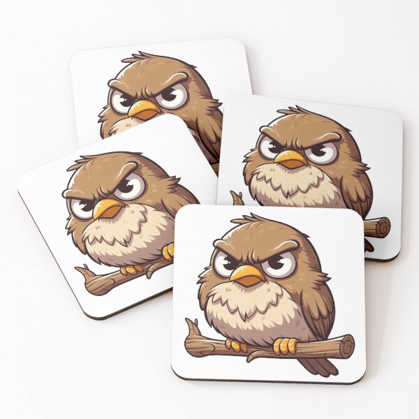 Item preview, Angry Sparrow - Cartoon designed and sold by PrintspireArts.
