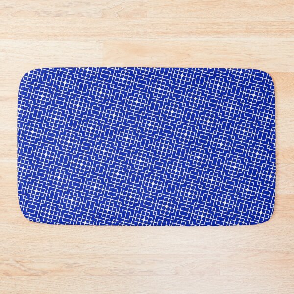 Item preview, White Chinese Geometric Pattern Squares Blue Ordered Compositions designed and sold by Alchemy-A-La-G.