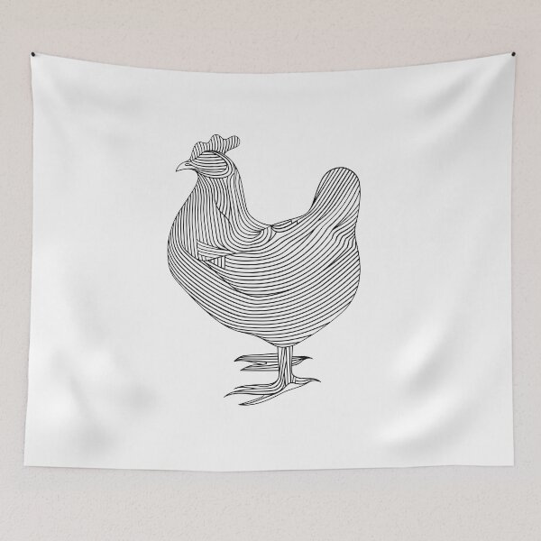 Item preview, Lines art animal chicken #chicken designed and sold by JBJart.