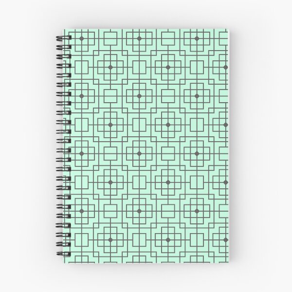 Item preview, Grey Chinese Geometric Pattern Squares Teal Ordered Compositions designed and sold by Alchemy-A-La-G.
