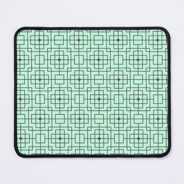 Item preview, Grey Chinese Geometric Pattern Squares Teal Ordered Compositions designed and sold by Alchemy-A-La-G.