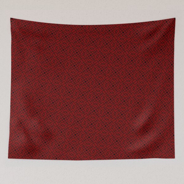 Item preview, Black Chinese Geometric Pattern Squares Maroon Ordered Compositions designed and sold by Alchemy-A-La-G.