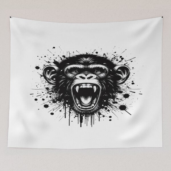Item preview, Monkey Head Black Inkblot Design designed and sold by danny-Dsign.