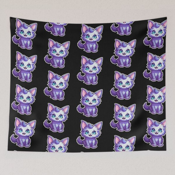 Item preview, The cat's purple grin designed and sold by No-No-Name.
