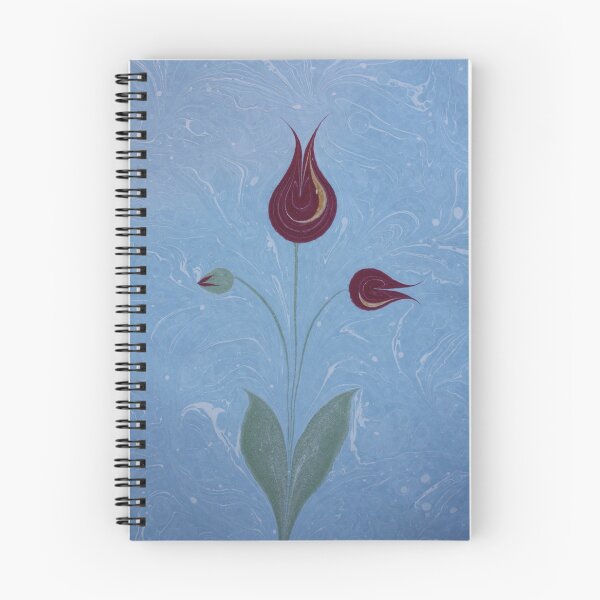 Item preview, Abstract Vintage Marbled Purple Ebru Tulips designed and sold by T Artist.