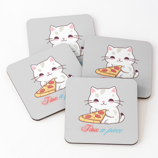 Item preview, Cute cat eating pizza designed and sold by mando24895.