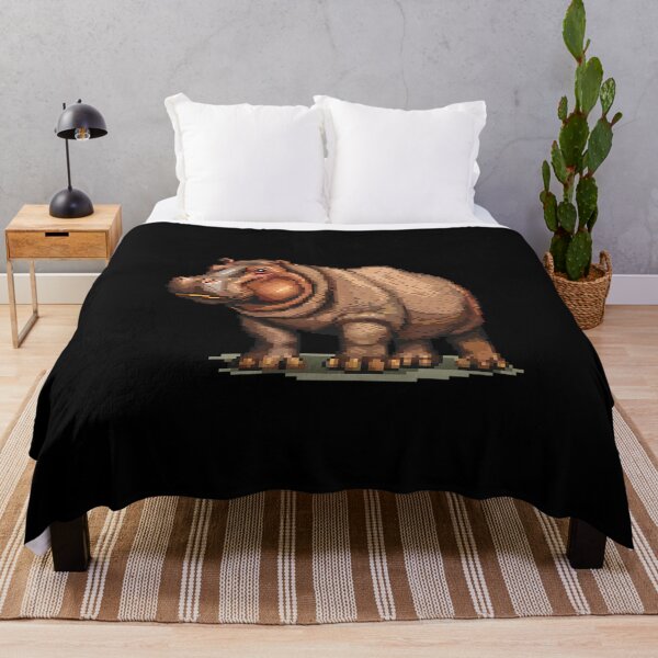 Item preview, Pixelated Hippopotamus Artistry designed and sold by CUTEDOGGIEZ.