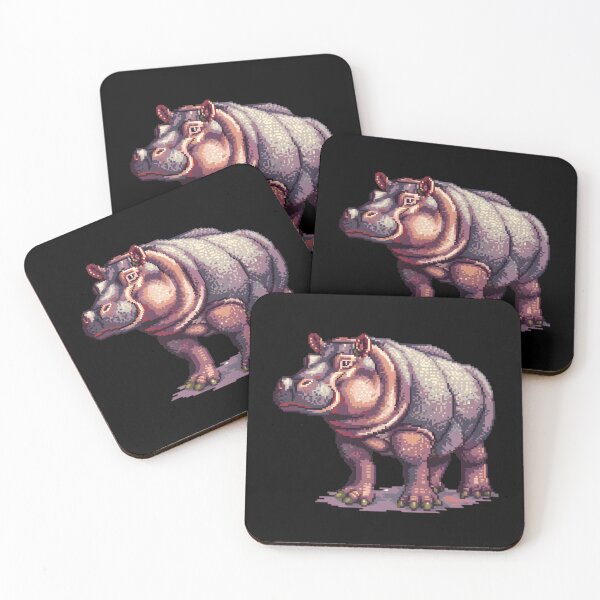 Item preview, Hippopotamus in Pixel Form designed and sold by CUTEDOGGIEZ.