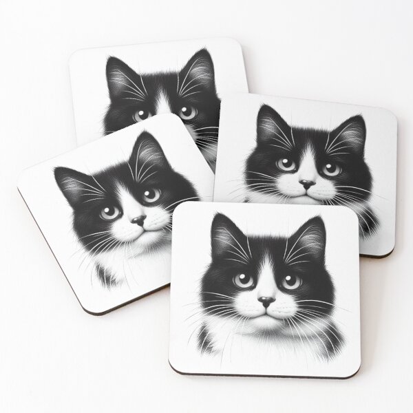 Item preview, Black and white cat designed and sold by Marek-Marecky.