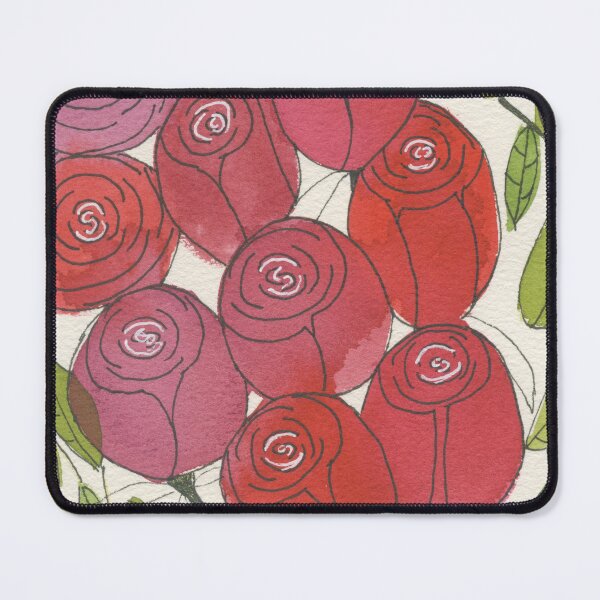 Item preview, Romantic red roses in an arts and crafts style designed and sold by SunnyAunt.