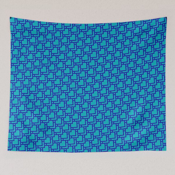 Item preview, Blue Diamonds & Squares Layered Tiles Teal Ordered Compositions designed and sold by Alchemy-A-La-G.