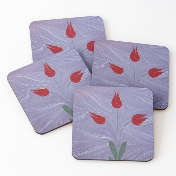 Item preview, Abstract Vintage Marbled Painted Tulips / Flowers designed and sold by T Artist.